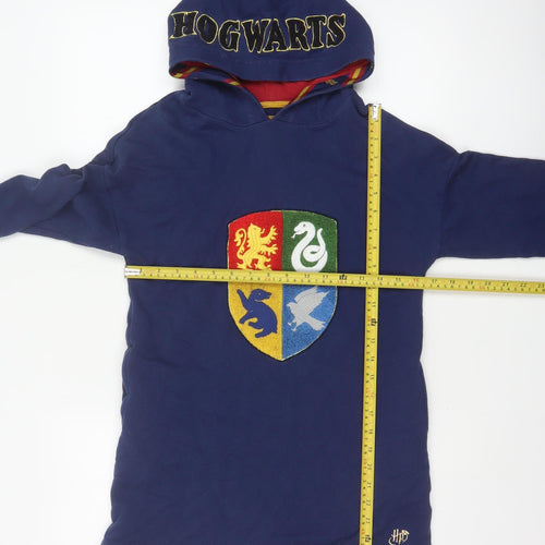 Mini Boden Girls Blue 9-10 Years Harry Potter Hogwarts Pullover Tunic Hoodie