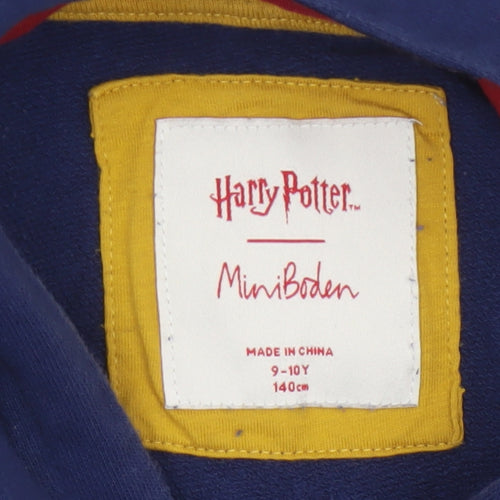 Mini Boden Girls Blue 9-10 Years Harry Potter Hogwarts Pullover Tunic Hoodie