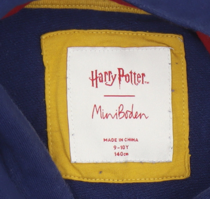 Mini Boden Girls Blue 9-10 Years Harry Potter Hogwarts Pullover Tunic Hoodie