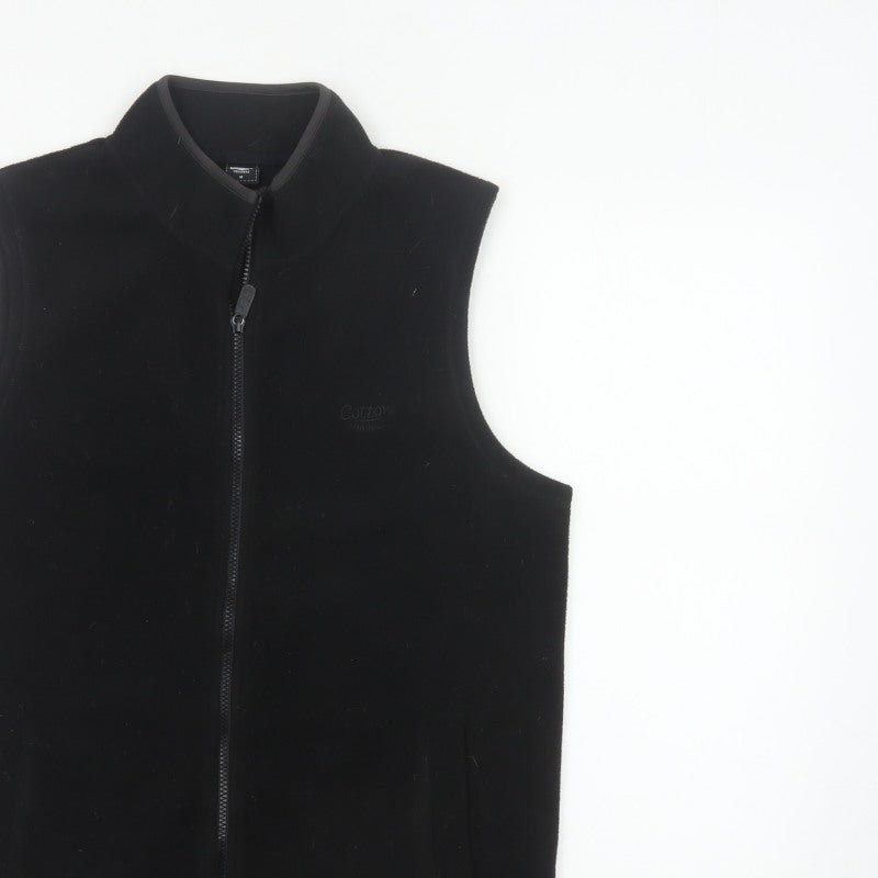 Additional view of Cotton Traders Men’s Black M Basic Fleece Zip Bodywarmer Waistcoat