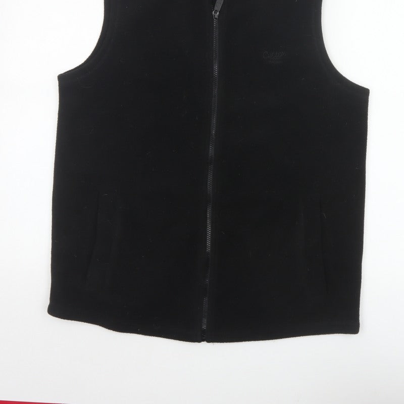 Additional view of Cotton Traders Men’s Black M Basic Fleece Zip Bodywarmer Waistcoat