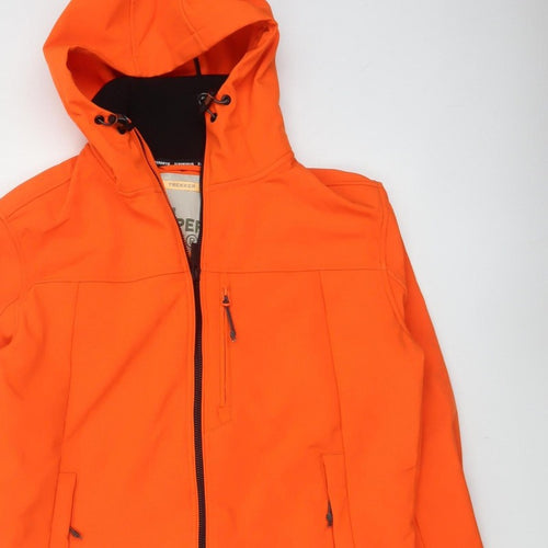 Superdry Men Orange L Trekker Hooded Softshell Windbreaker Jacket