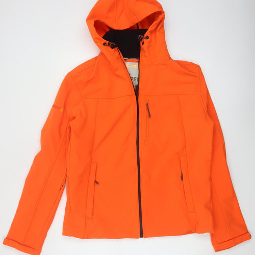Superdry Men Orange L Trekker Hooded Softshell Windbreaker Jacket