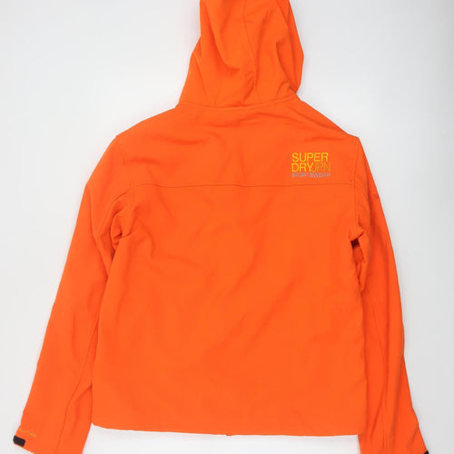 Superdry Men Orange L Trekker Hooded Softshell Windbreaker Jacket