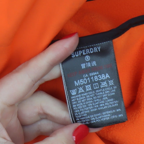 Superdry Men Orange L Trekker Hooded Softshell Windbreaker Jacket
