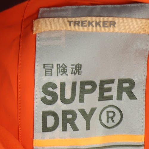 Superdry Men Orange L Trekker Hooded Softshell Windbreaker Jacket