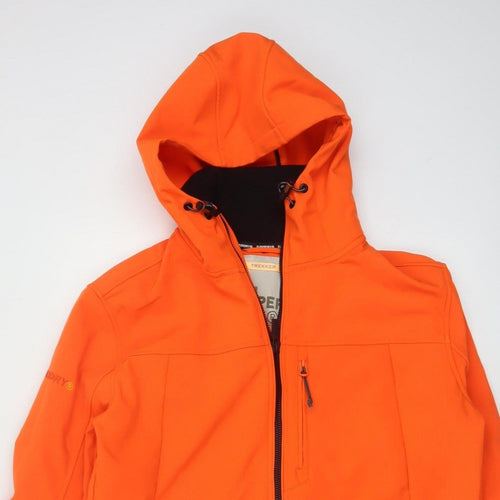 Superdry Men Orange L Trekker Hooded Softshell Windbreaker Jacket