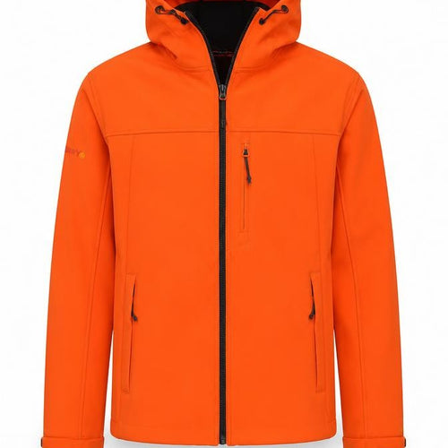 Superdry Men Orange L Trekker Hooded Softshell Windbreaker Jacket