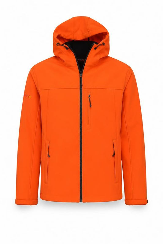 Superdry Men Orange L Trekker Hooded Softshell Windbreaker Jacket