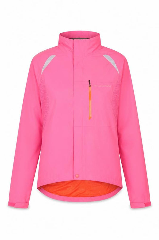 Endura Women Pink M Gridlock II Waterproof Reflective Cycling Jacket