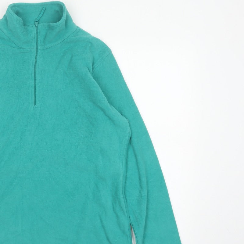 Mountain Warehouse Women Green L Fleece 1/2 Zip Pullover Sweatshirt