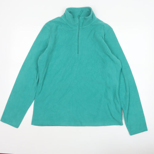 Mountain Warehouse Women Green L Fleece 1/2 Zip Pullover Sweatshirt