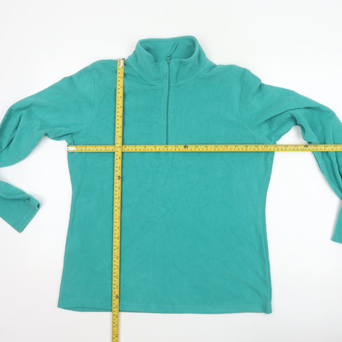 Mountain Warehouse Women Green L Fleece 1/2 Zip Pullover Sweatshirt