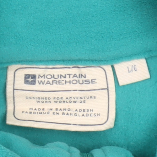 Mountain Warehouse Women Green L Fleece 1/2 Zip Pullover Sweatshirt