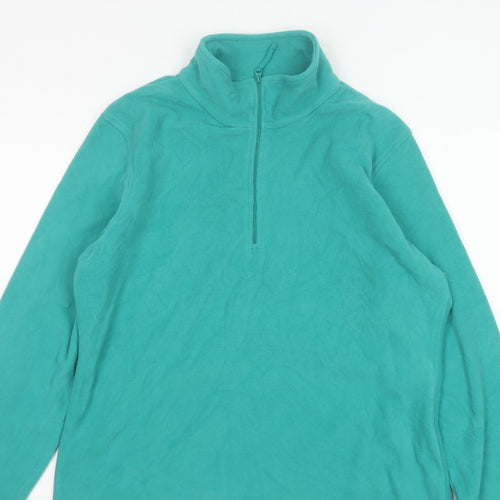 Mountain Warehouse Women Green L Fleece 1/2 Zip Pullover Sweatshirt