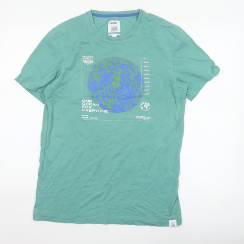 FatFace Men’s Green M Marine Conservation Society Graphic Cotton T-Shirt