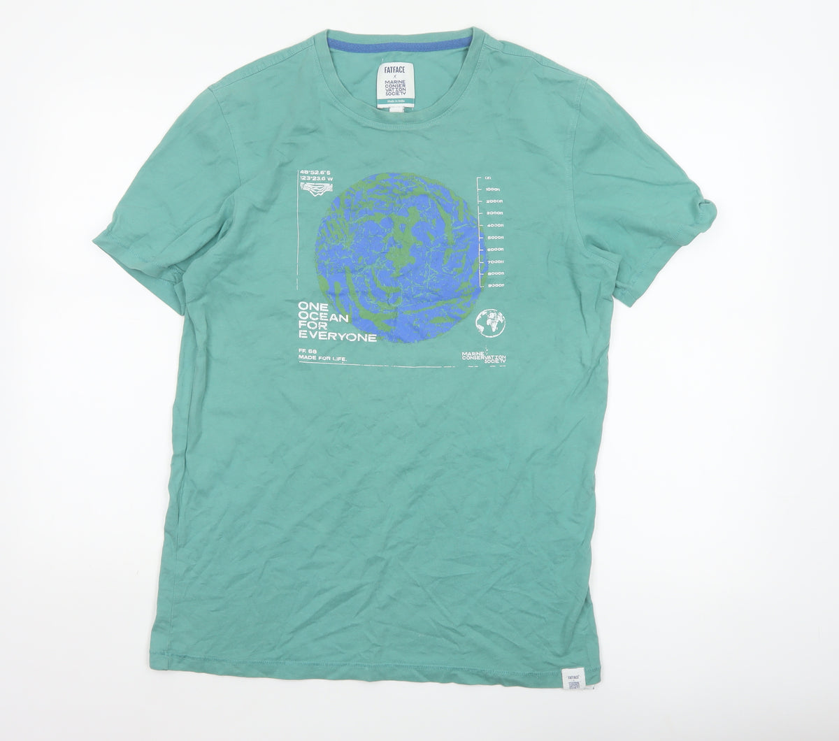 FatFace Men’s Green M Marine Conservation Society Graphic Cotton T-Shirt