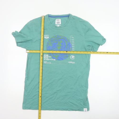 FatFace Men’s Green M Marine Conservation Society Graphic Cotton T-Shirt