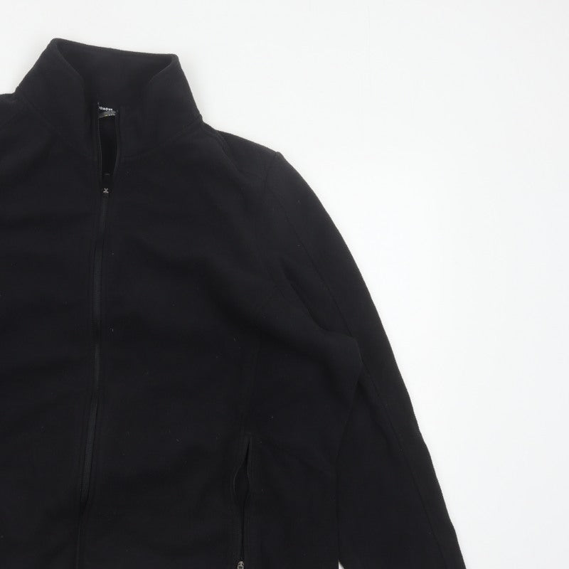 Marks and Spencer Women Black UK 24 Basic Fleece Full Zip Jacket