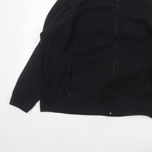 Marks and Spencer Women Black UK 24 Basic Fleece Full Zip Jacket