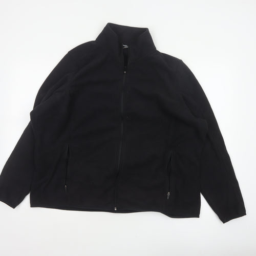 Marks and Spencer Women Black UK 24 Basic Fleece Full Zip Jacket