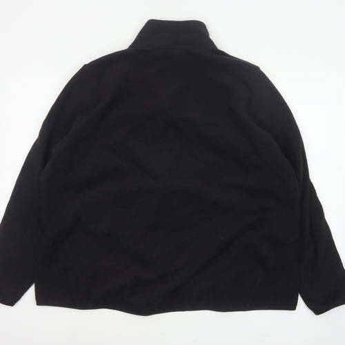 Marks and Spencer Women Black UK 24 Basic Fleece Full Zip Jacket