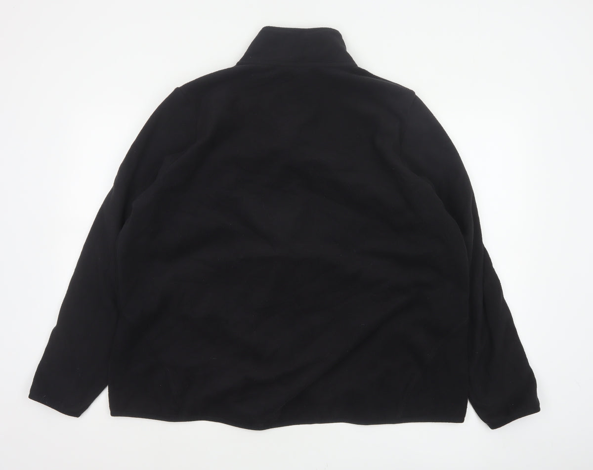 Marks and Spencer Women Black UK 24 Basic Fleece Full Zip Jacket