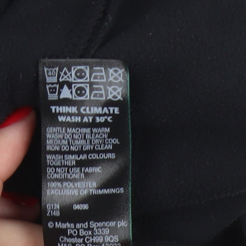 Marks and Spencer Women Black UK 24 Basic Fleece Full Zip Jacket