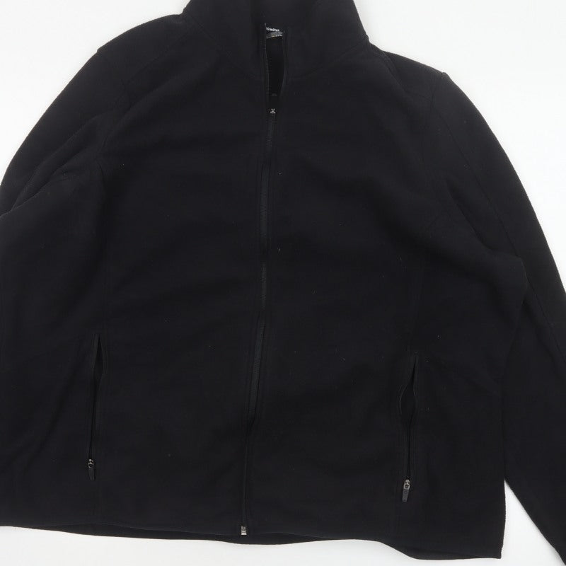 Marks and Spencer Women Black UK 24 Basic Fleece Full Zip Jacket