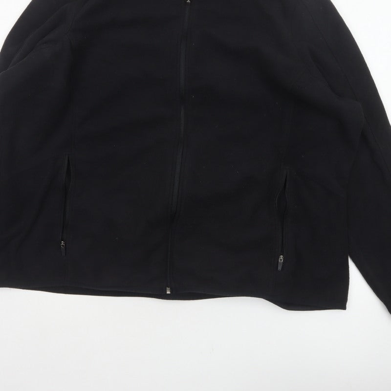 Marks and Spencer Women Black UK 24 Basic Fleece Full Zip Jacket