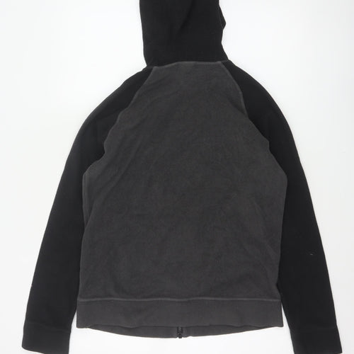 The North Face Boys XL Black Grey Full Zip Fleece Hoodie Logo