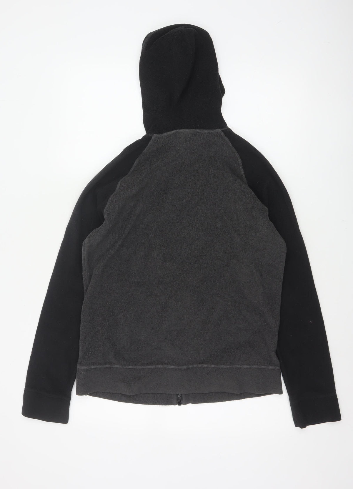 The North Face Boys XL Black Grey Full Zip Fleece Hoodie Logo