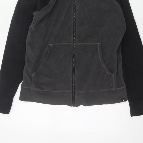 The North Face Boys XL Black Grey Full Zip Fleece Hoodie Logo