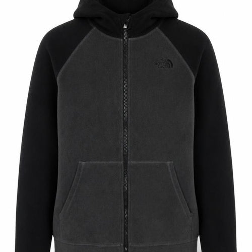 The North Face Boys XL Black Grey Full Zip Fleece Hoodie Logo