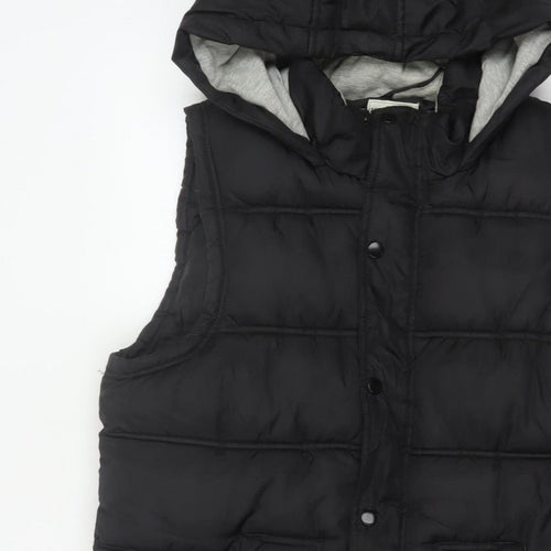 New Look Men Black M Hooded Quilted Puffer Gilet Bodywarmer