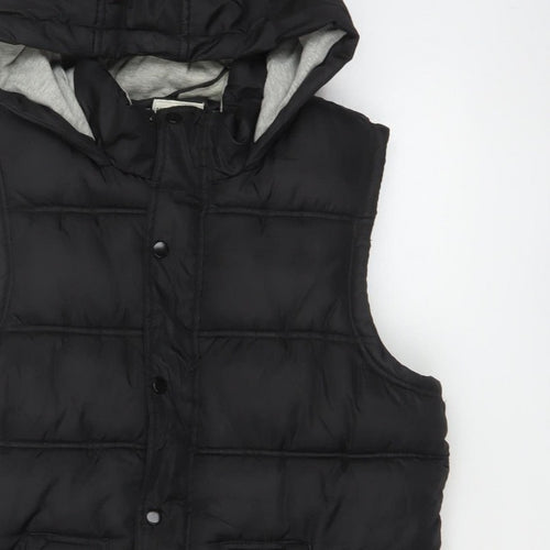 New Look Men Black M Hooded Quilted Puffer Gilet Bodywarmer