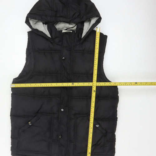 New Look Men Black M Hooded Quilted Puffer Gilet Bodywarmer