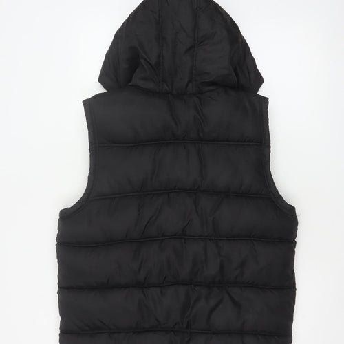 New Look Men Black M Hooded Quilted Puffer Gilet Bodywarmer
