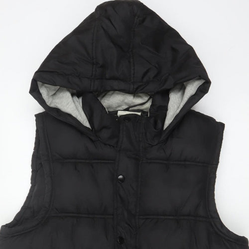 New Look Men Black M Hooded Quilted Puffer Gilet Bodywarmer