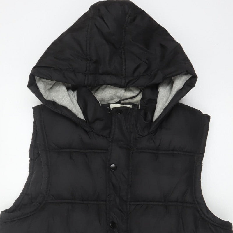 New Look Men Black M Hooded Quilted Puffer Gilet Bodywarmer