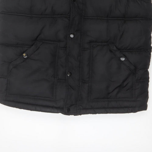 New Look Men Black M Hooded Quilted Puffer Gilet Bodywarmer