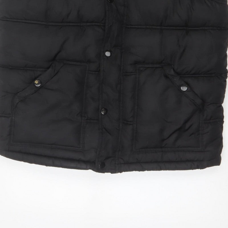 New Look Men Black M Hooded Quilted Puffer Gilet Bodywarmer