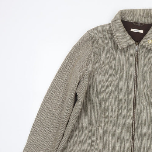 Marks & Spencer Women Brown UK 20 Herringbone Zip Jacket Collared