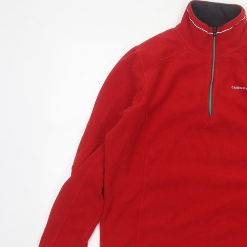 Craghoppers Men’s Red M 1/4 Zip Fleece Sweatshirt Outdoor Hiking