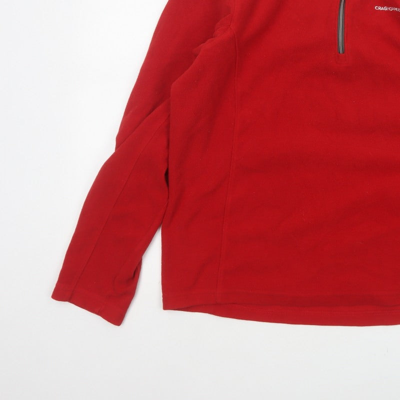Craghoppers Men’s Red M 1/4 Zip Fleece Sweatshirt Outdoor Hiking