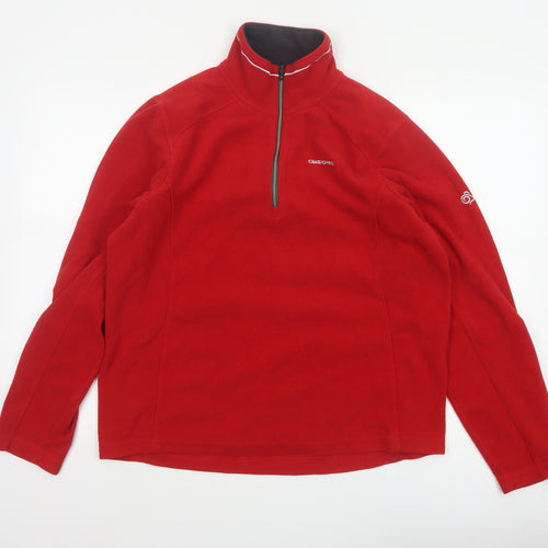 Craghoppers Men’s Red M 1/4 Zip Fleece Sweatshirt Outdoor Hiking
