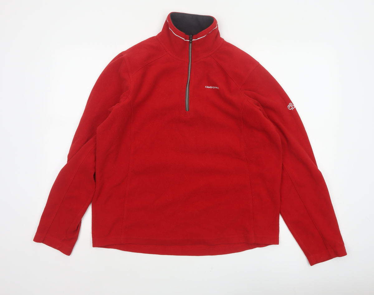Craghoppers Men’s Red M 1/4 Zip Fleece Sweatshirt Outdoor Hiking