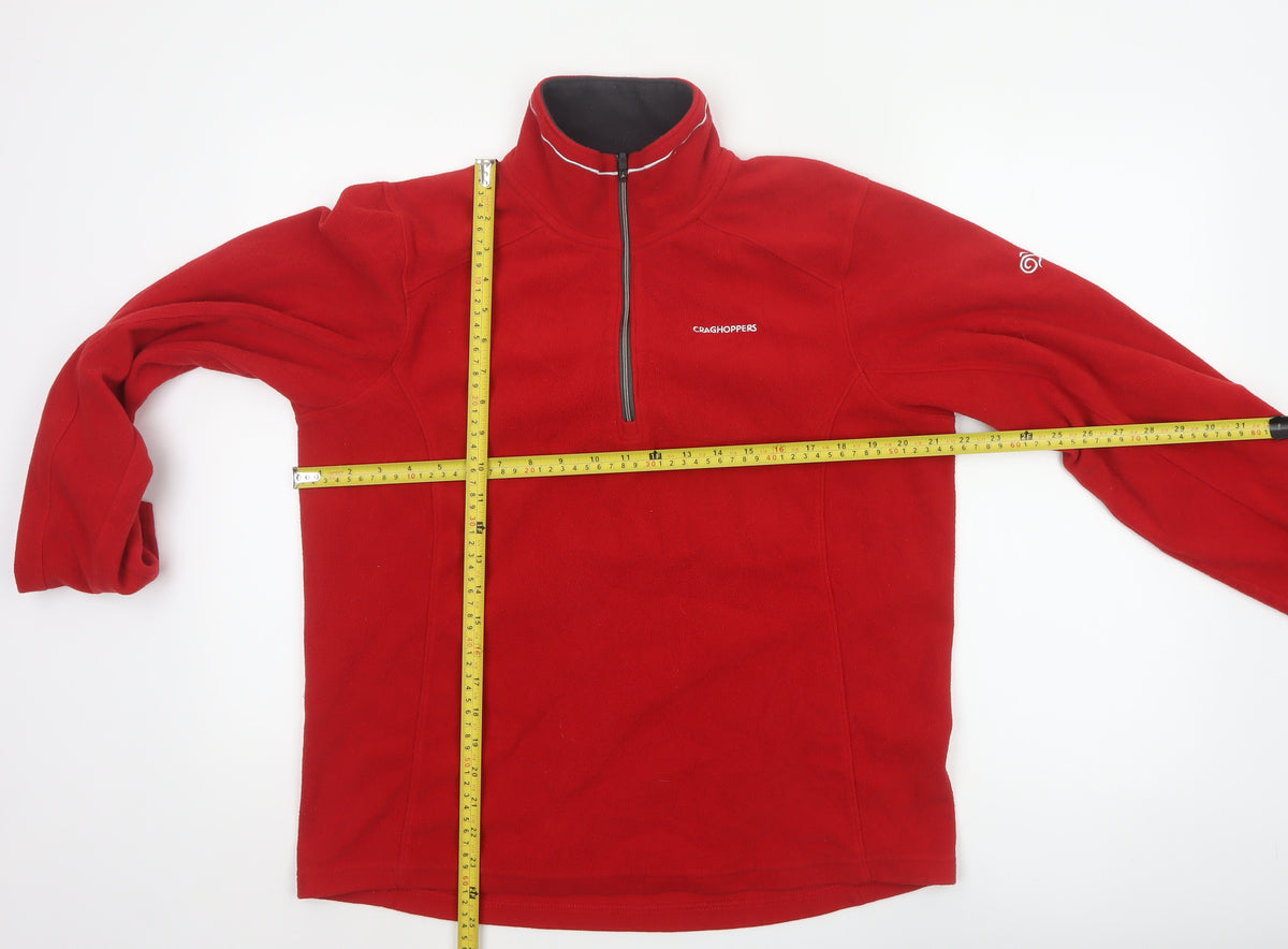 Craghoppers Men’s Red M 1/4 Zip Fleece Sweatshirt Outdoor Hiking