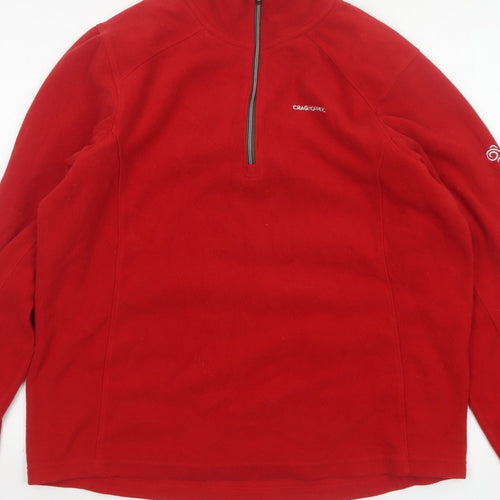 Craghoppers Men’s Red M 1/4 Zip Fleece Sweatshirt Outdoor Hiking