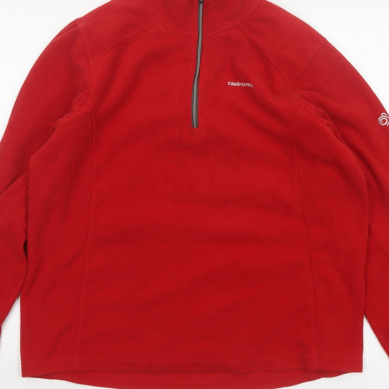 Craghoppers Men’s Red M 1/4 Zip Fleece Sweatshirt Outdoor Hiking